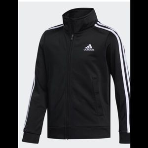 Black Adidas Three Stripes Track Jacket